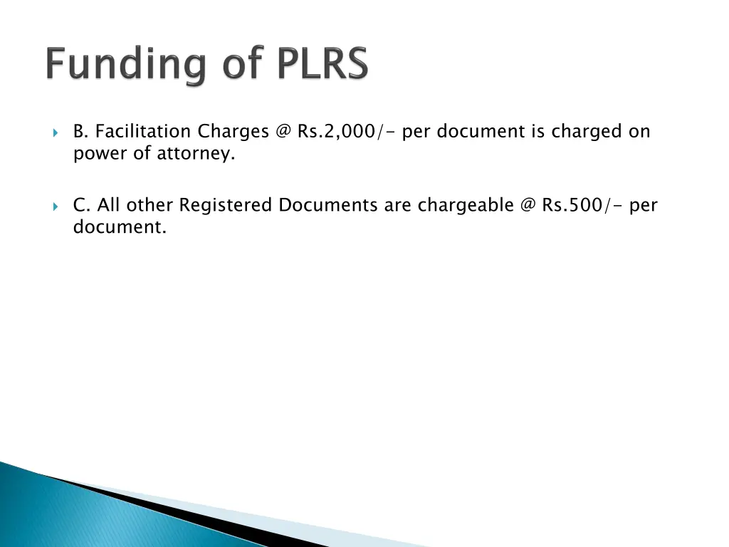 b facilitation charges @ rs 2 000 per document