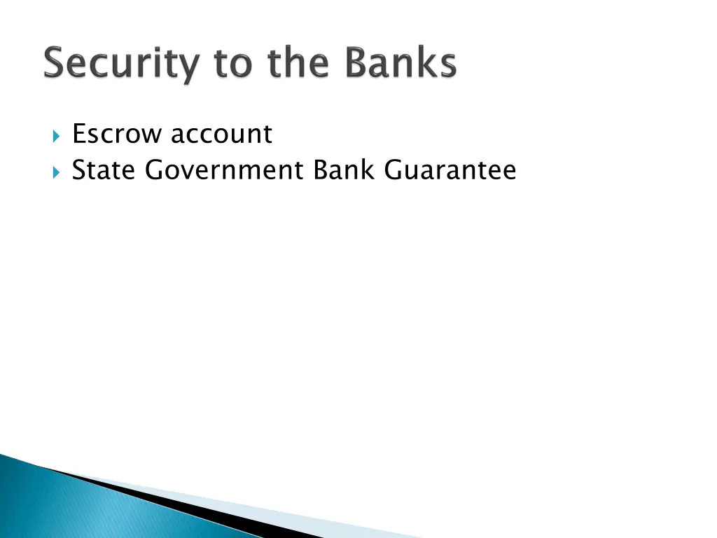 escrow account state government bank guarantee