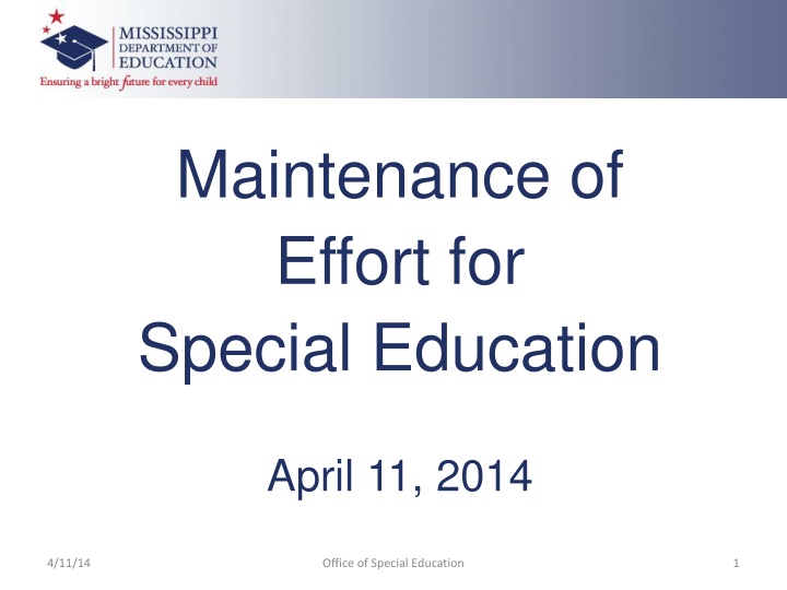 maintenance of effort for special education