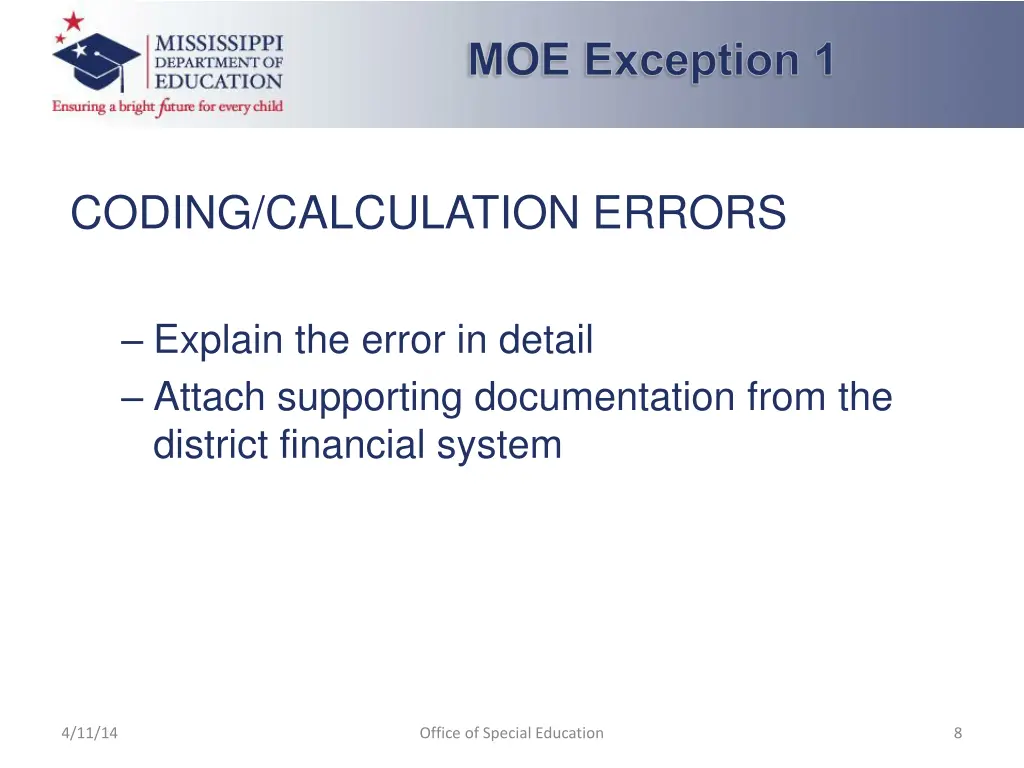 moe exception 1
