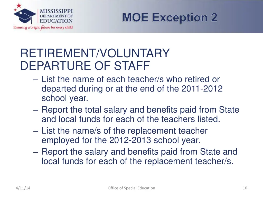 moe exception 2