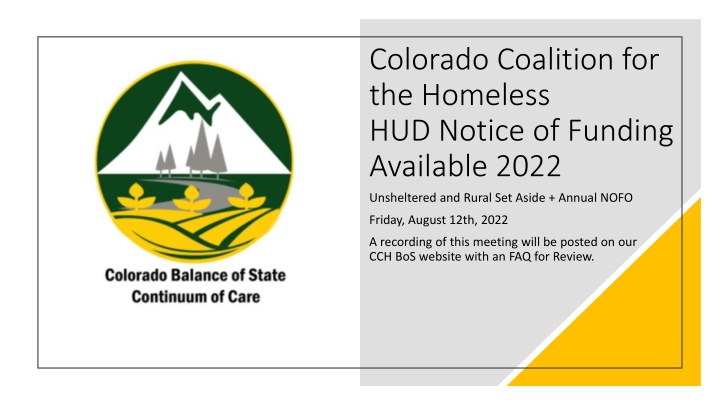 colorado coalition for the homeless hud notice