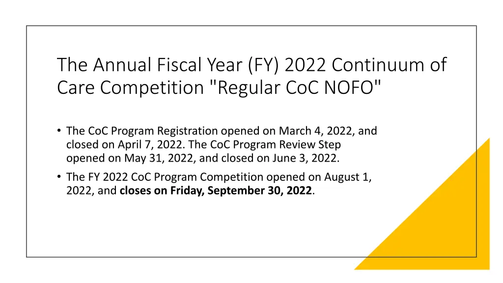 the annual fiscal year fy 2022 continuum of care