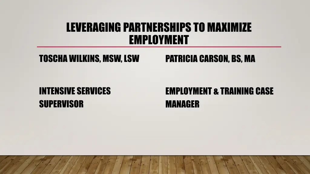 leveraging partnerships to maximize employment 1