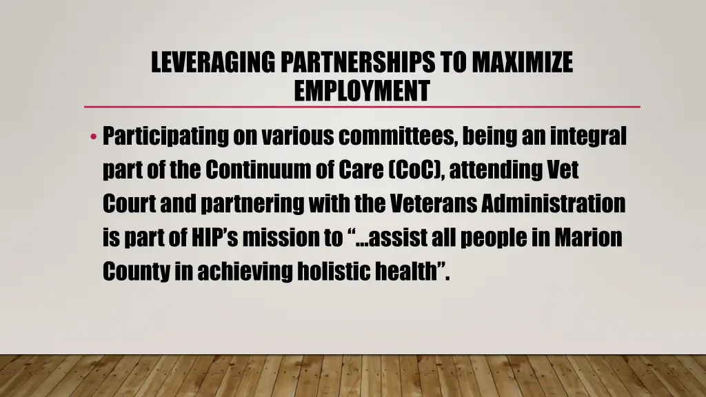 leveraging partnerships to maximize employment 11