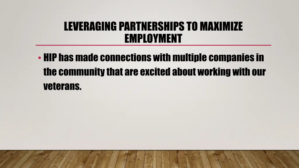 leveraging partnerships to maximize employment 7