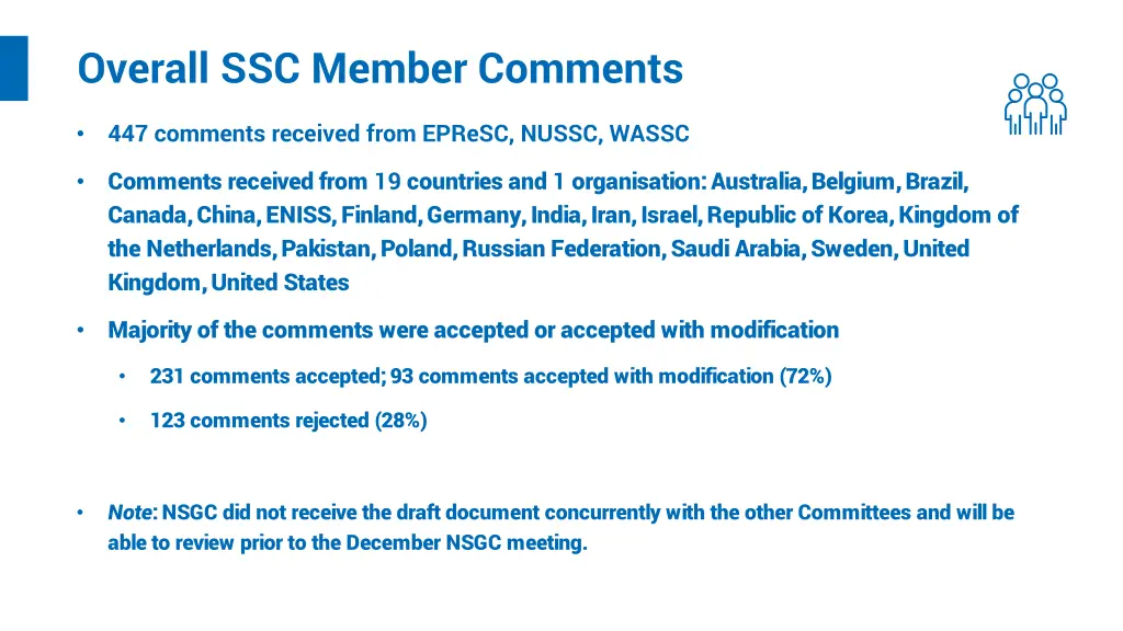 overall ssc member comments
