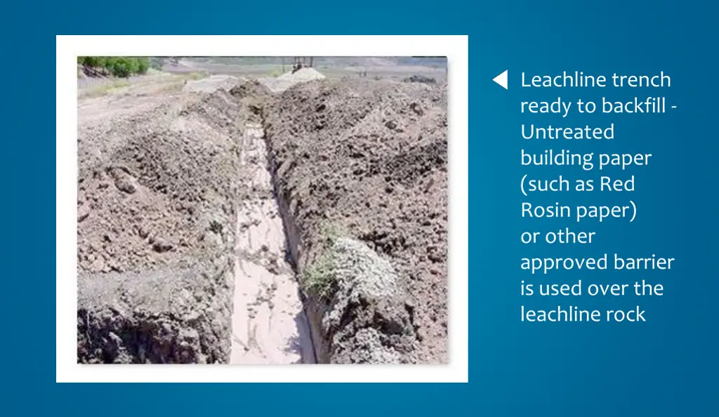 leachline trench ready to backfill untreated