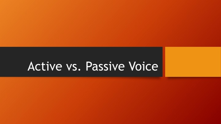 active vs passive voice