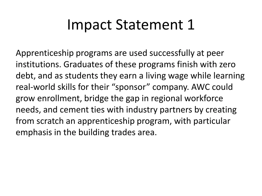 impact statement 1