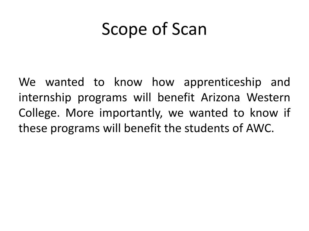 scope of scan