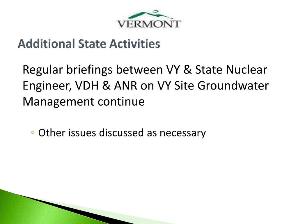 regular briefings between vy state nuclear