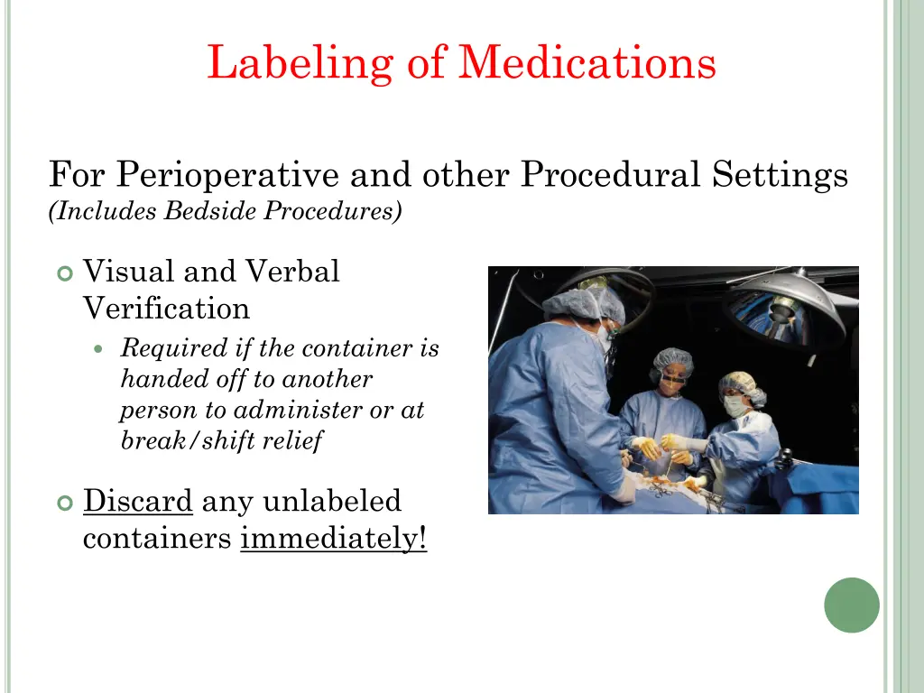 labeling of medications