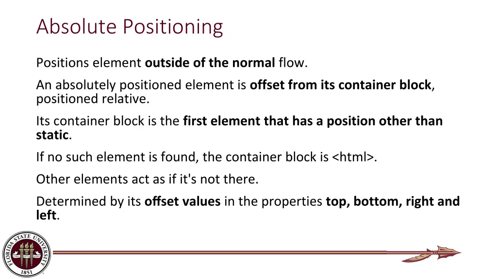 absolute positioning