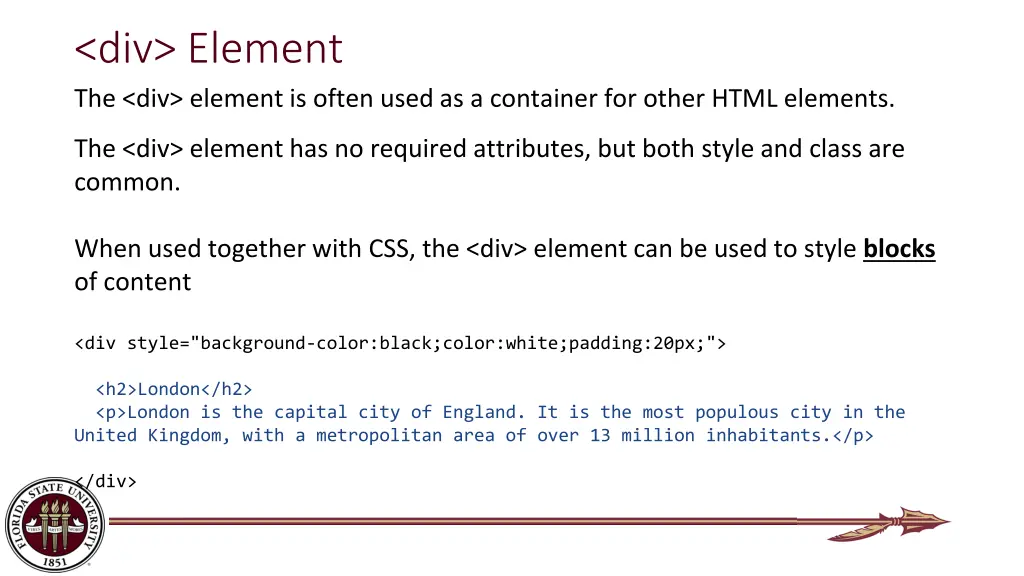 div element the div element is often used