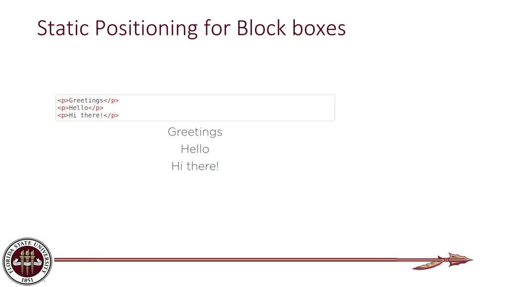 static positioning for block boxes