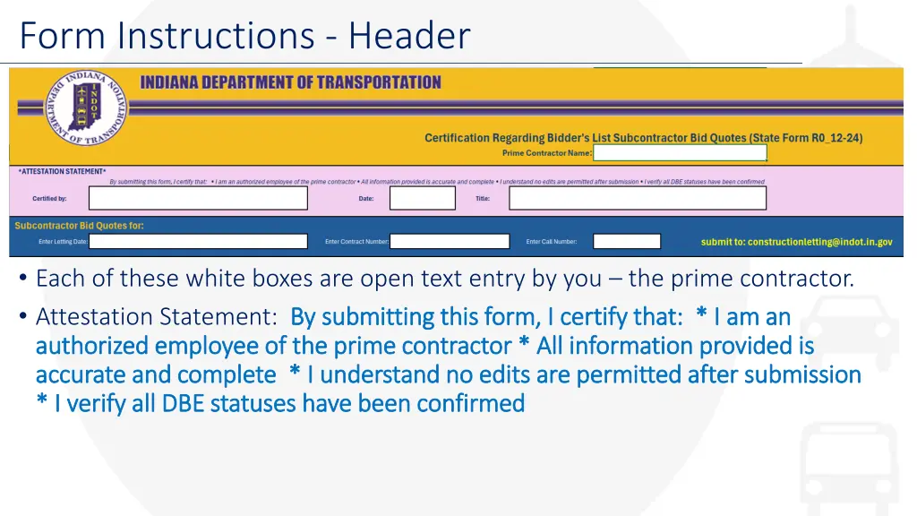 form instructions header