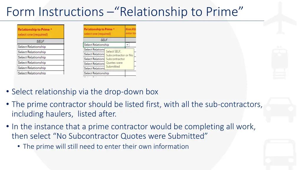 form instructions relationship to prime