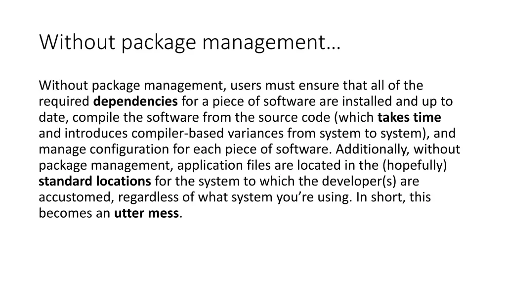without package management