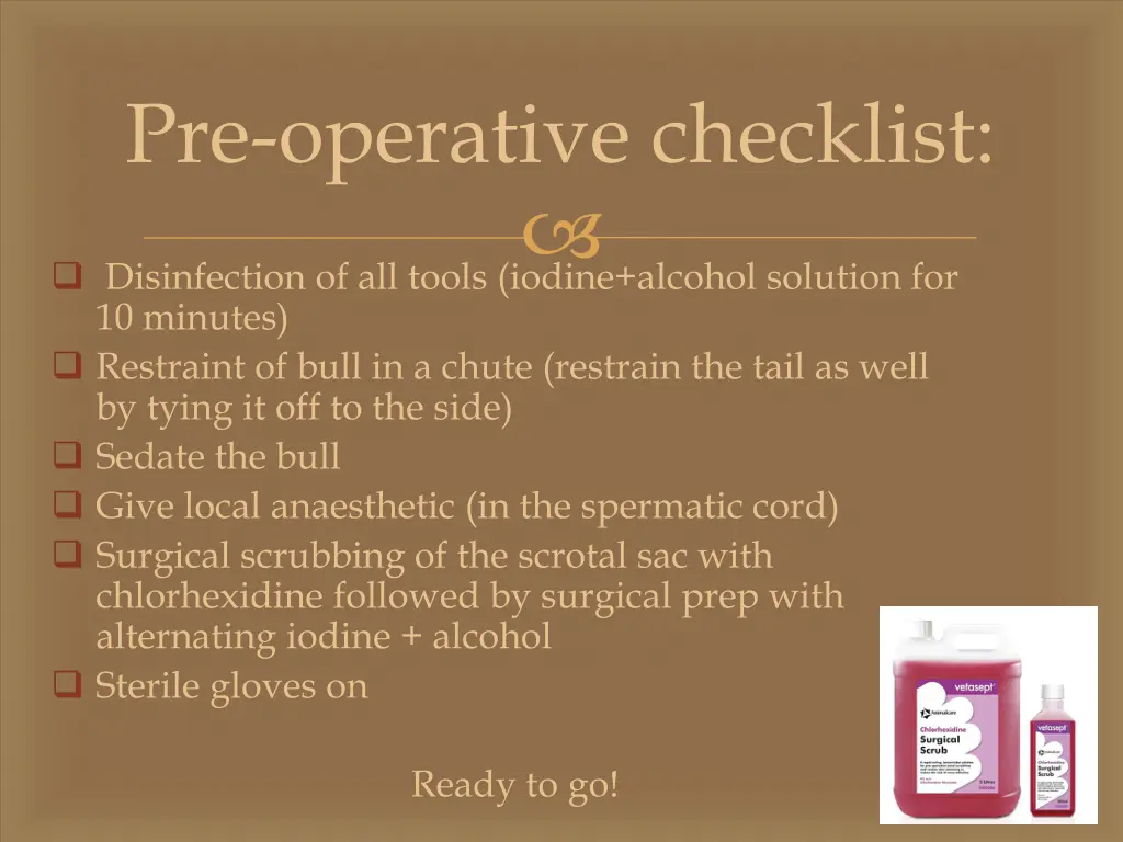 pre operative checklist