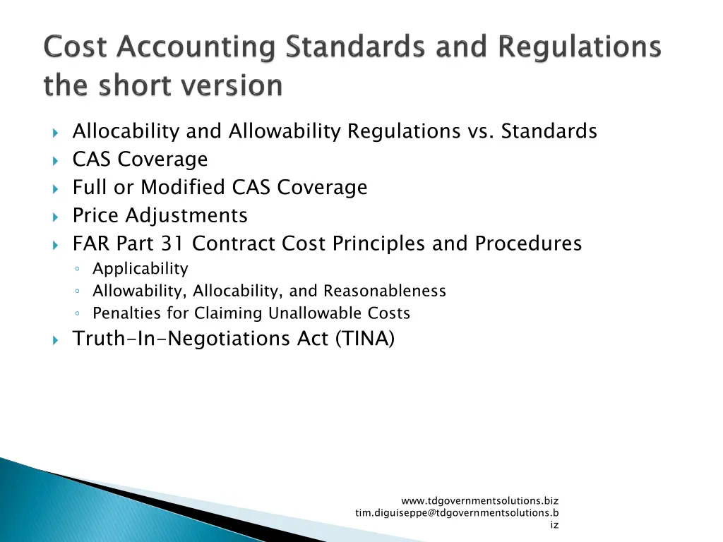 allocability and allowability regulations