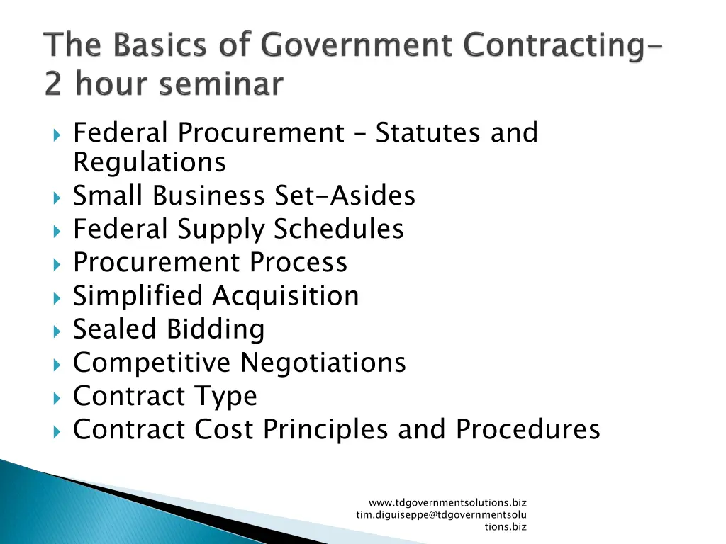 federal procurement statutes and regulations