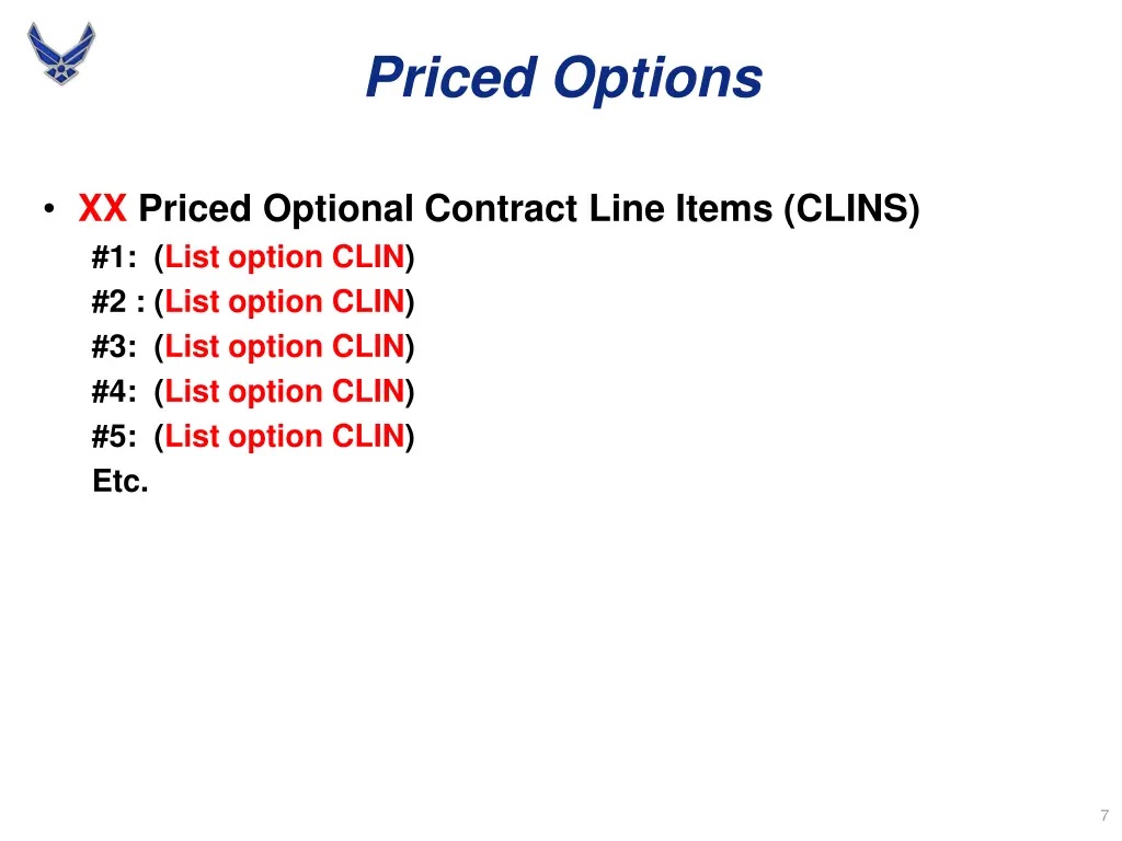priced options