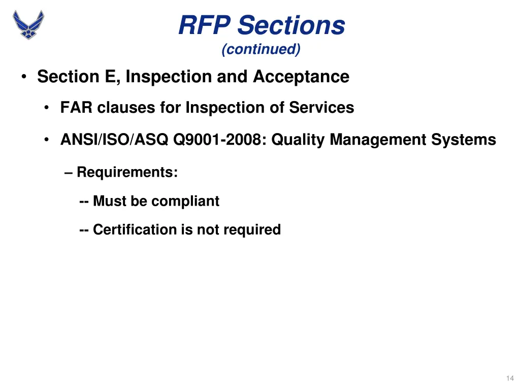 rfp sections continued 1