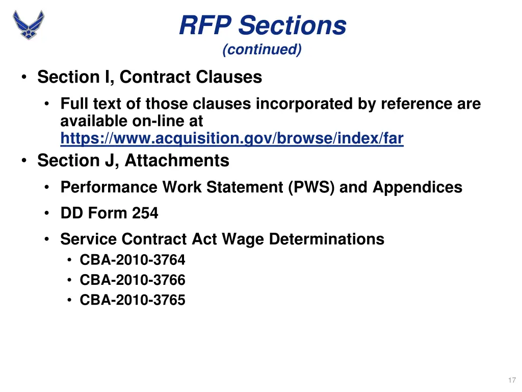 rfp sections continued 4