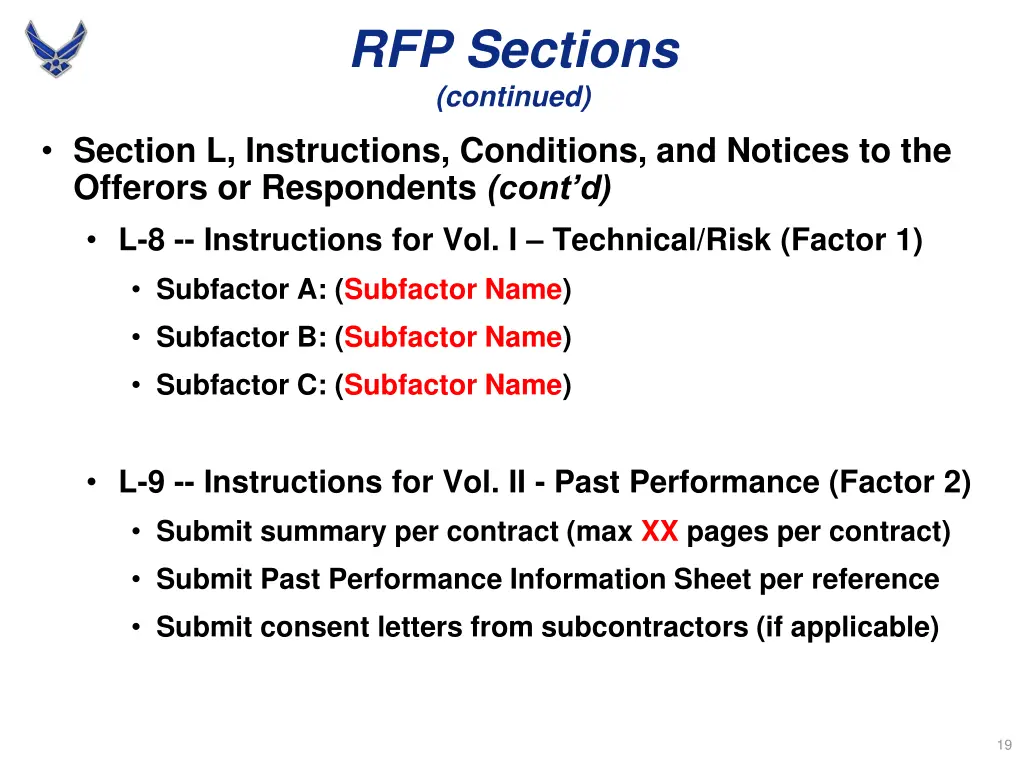 rfp sections continued 6