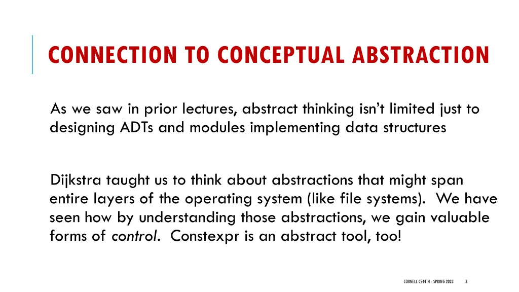 connection to conceptual abstraction
