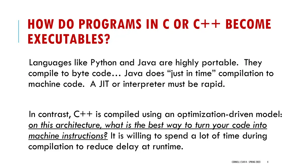 how do programs in c or c become executables