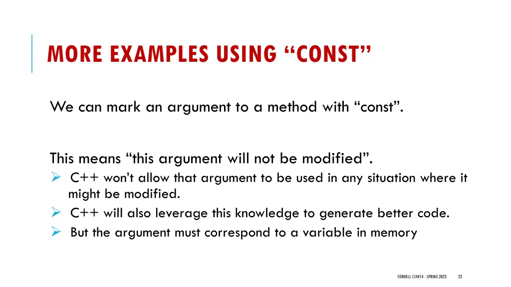 more examples using const