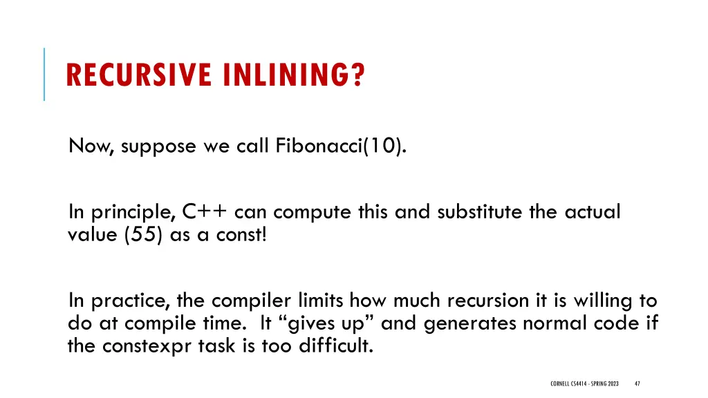 recursive inlining 1