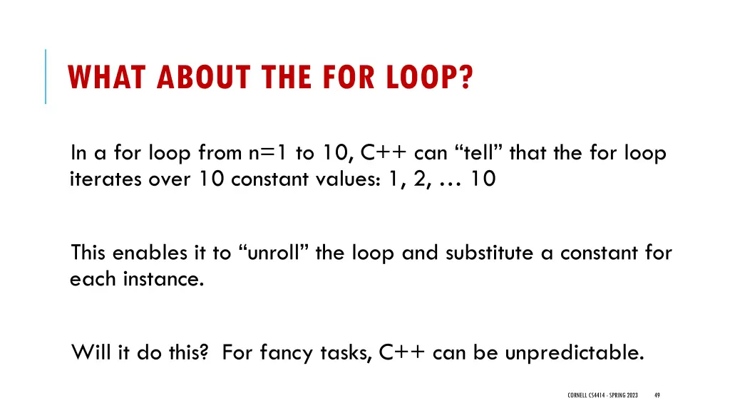 what about the for loop