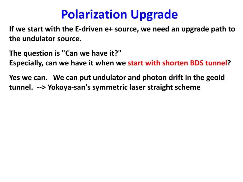 polarization upgrade if we start with 1