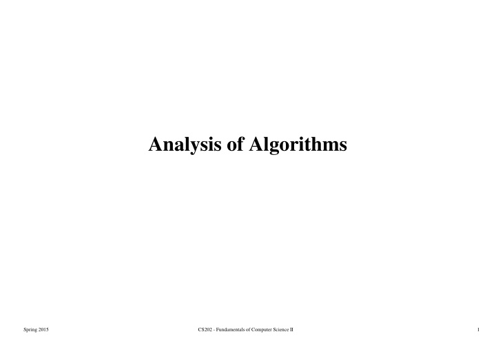 analysis of algorithms