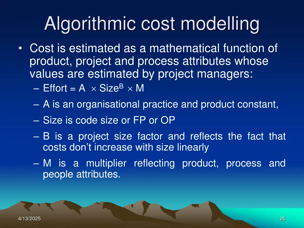 algorithmic cost modelling