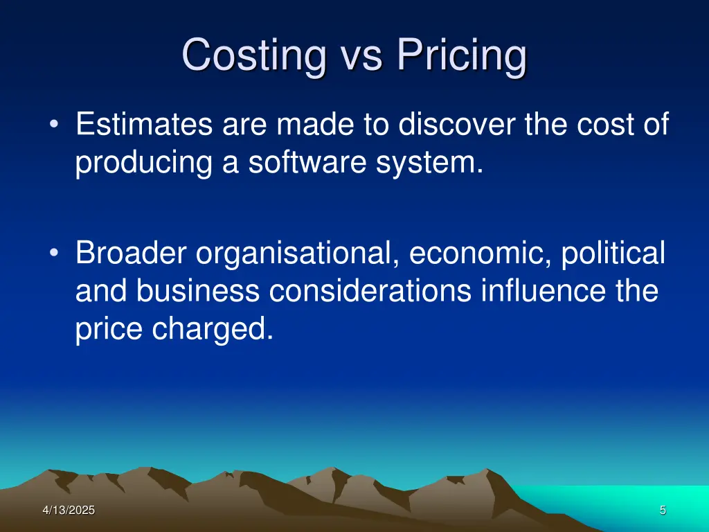 costing vs pricing