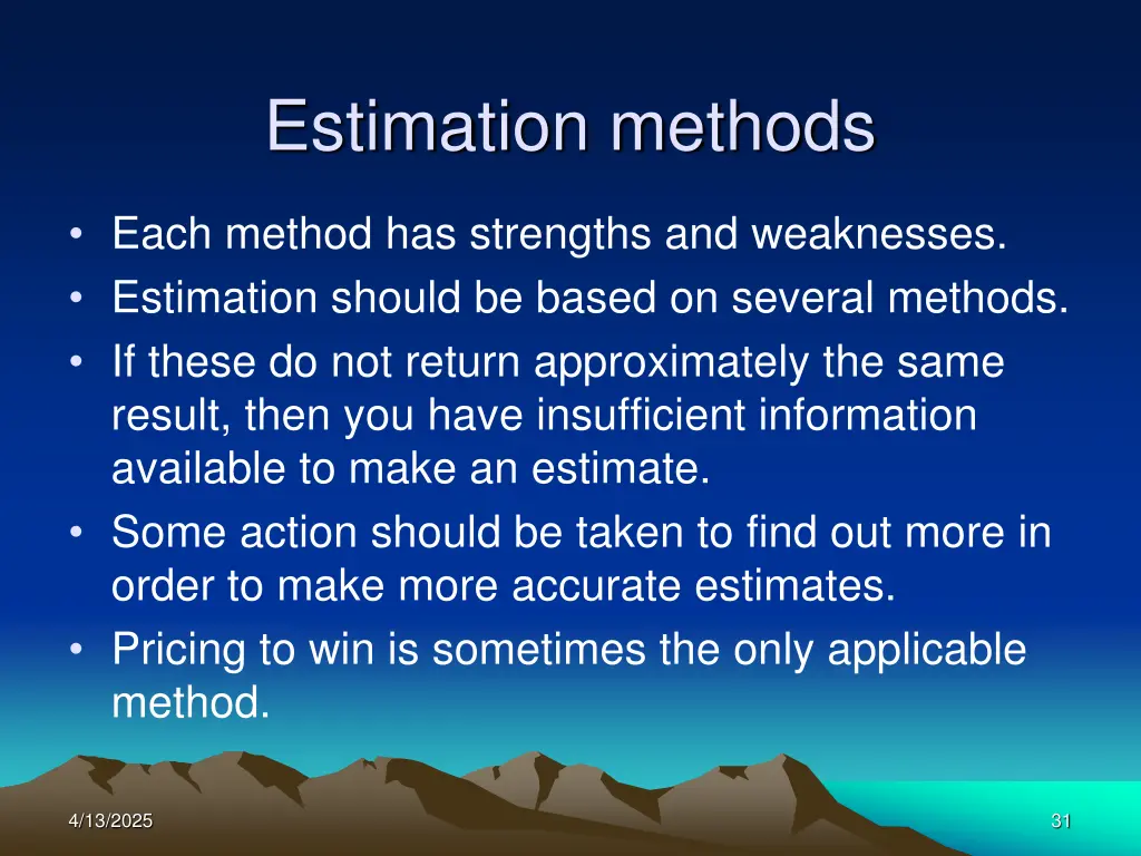 estimation methods