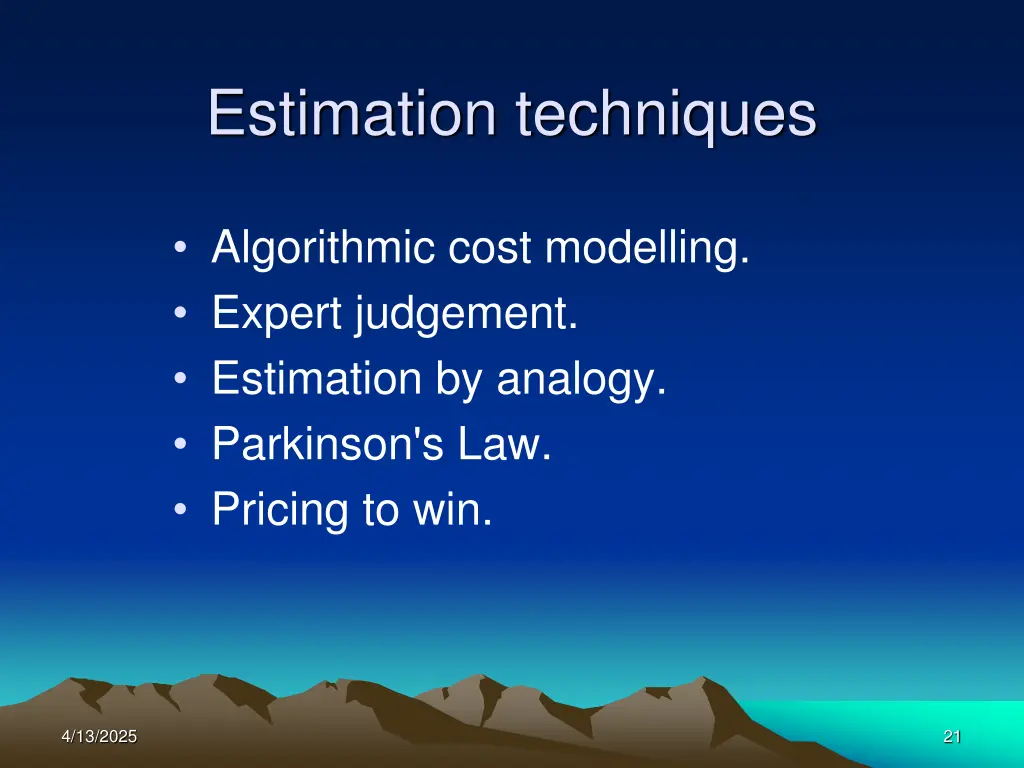 estimation techniques 1