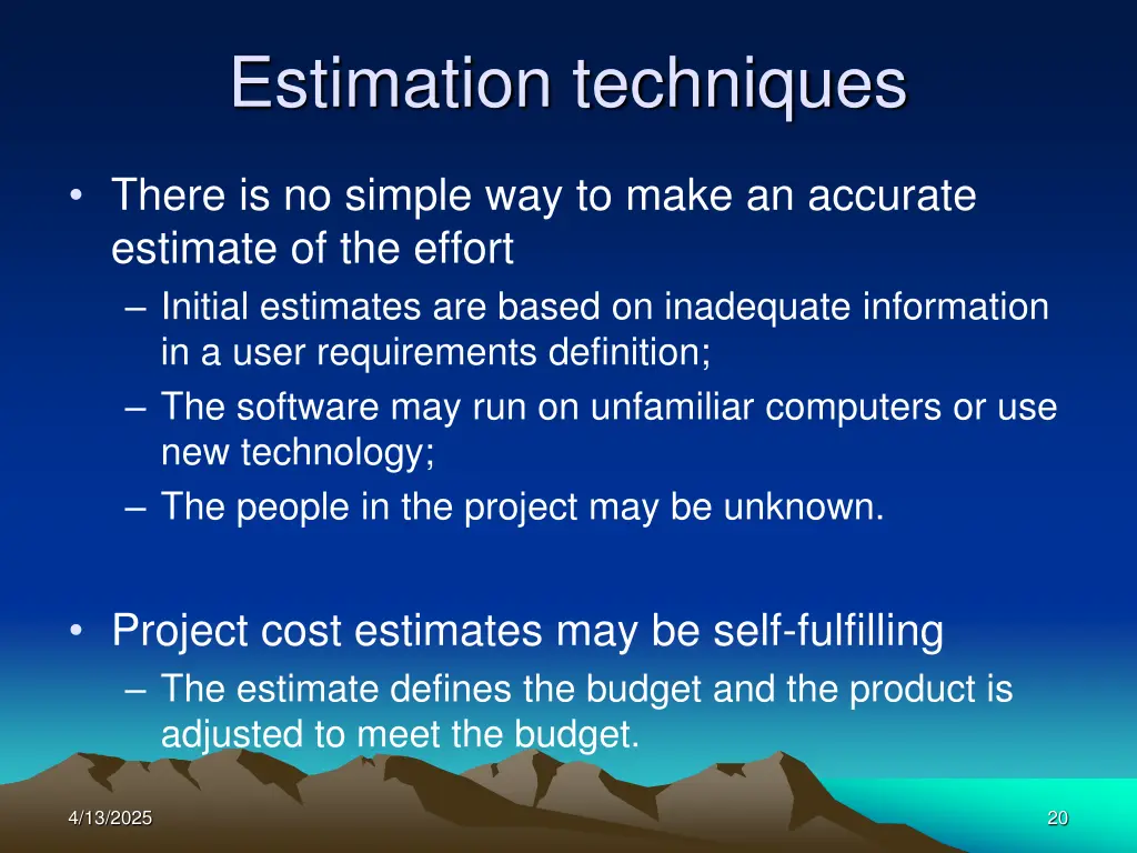 estimation techniques
