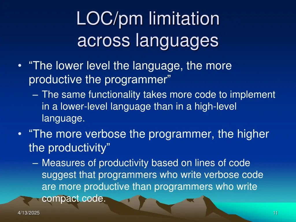 loc pm limitation across languages