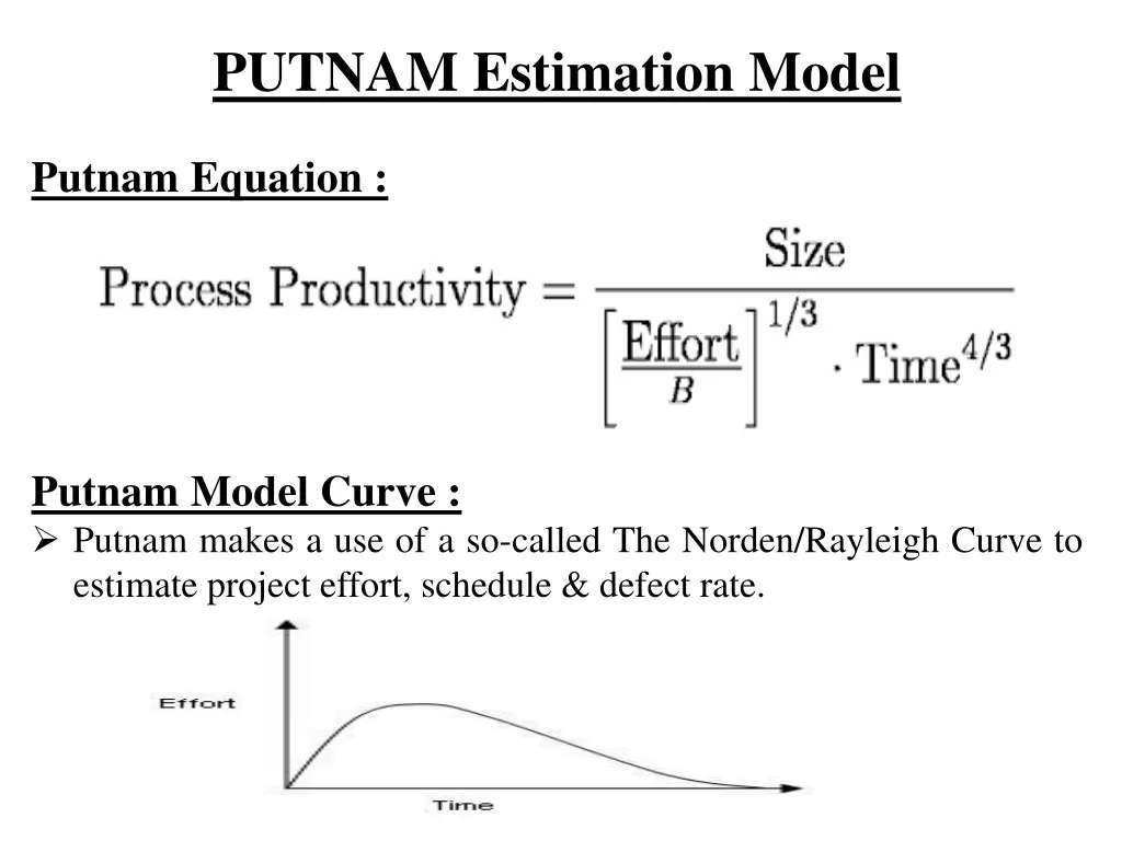 putnam estimation model 1