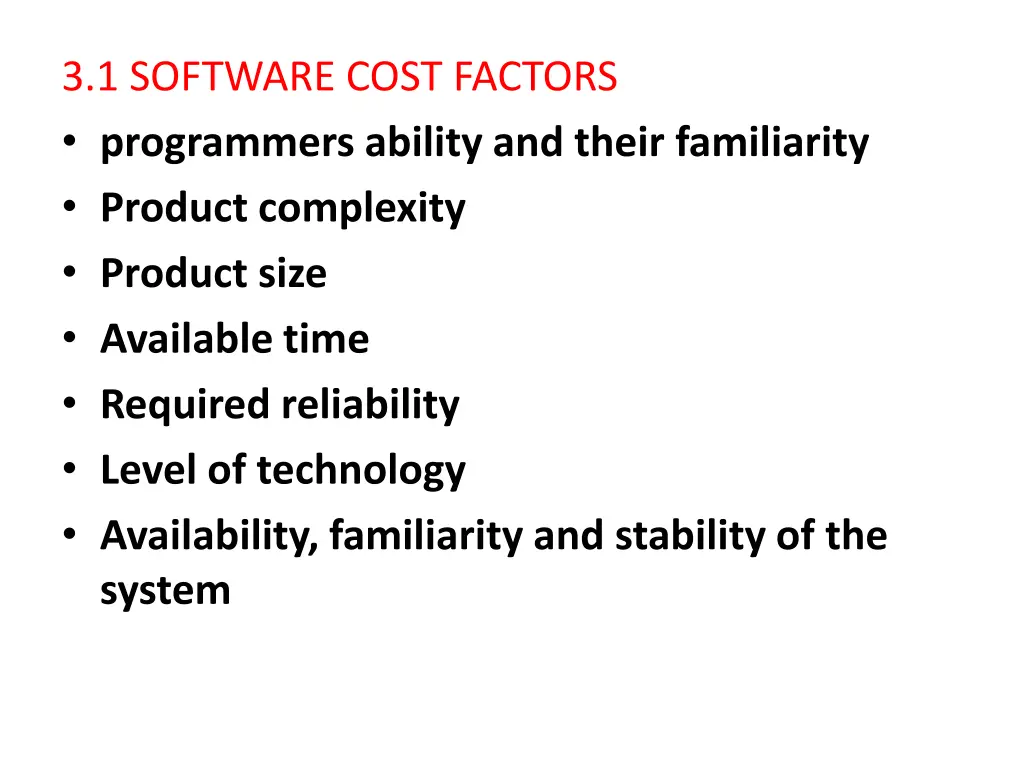 3 1 software cost factors programmers ability
