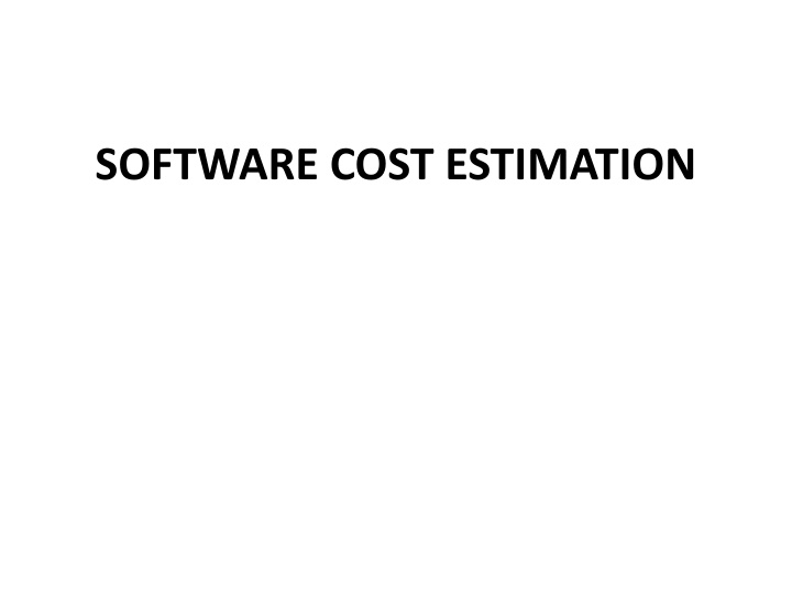 software cost estimation