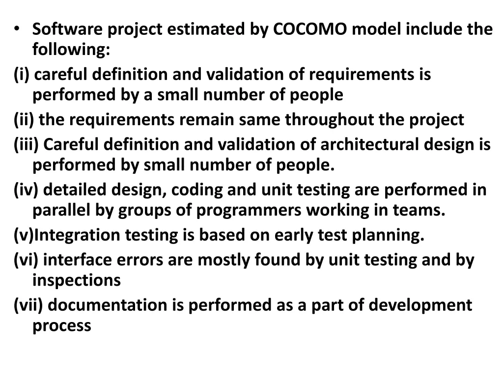 software project estimated by cocomo model
