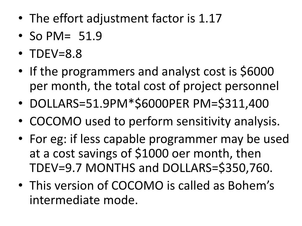 the effort adjustment factor