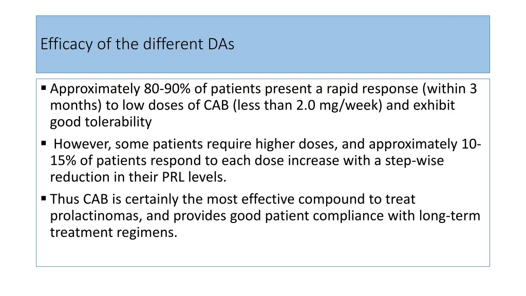 efficacy of the different das 4