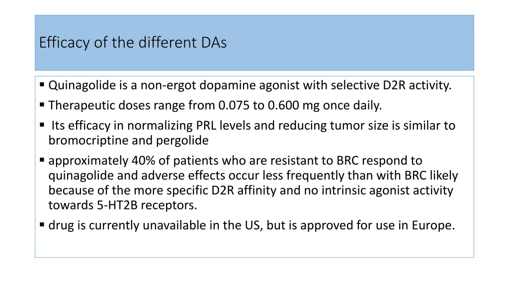 efficacy of the different das 5